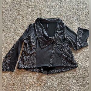 Jessica Simpson Animal Print Moto Jacket